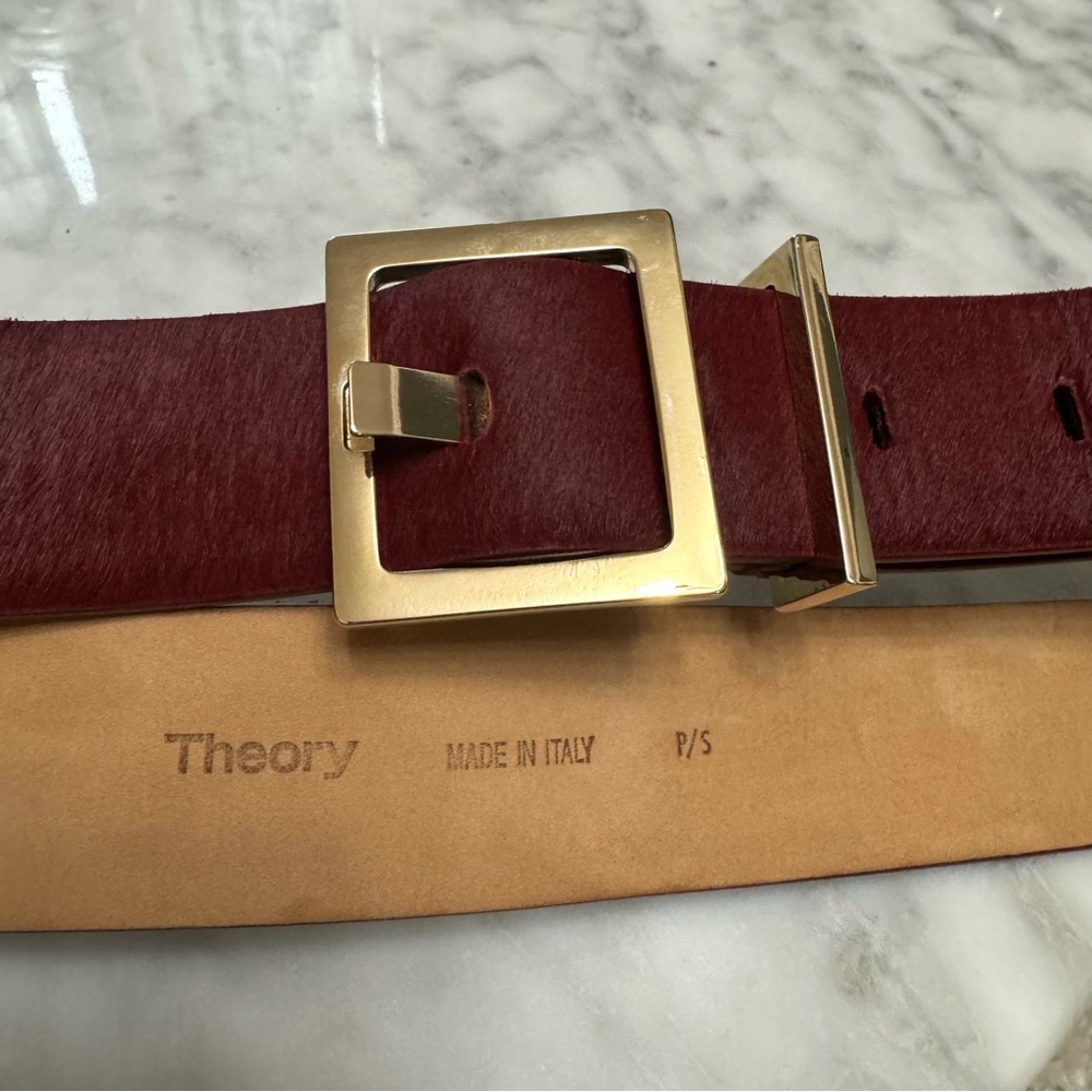 Theory Womens Belt Pony Hair Leather Sz S - Picture 2 of 7